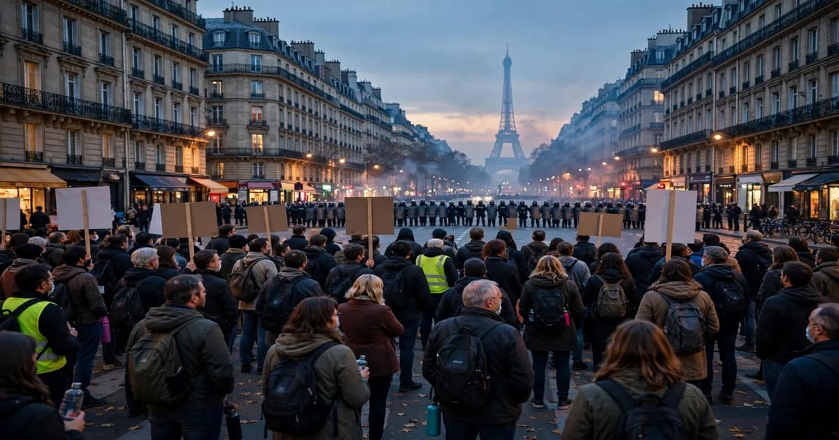 Demo Biaya Hidup di Paris Berakhir Bentrok, Kericuhan Meluas hingga Barcelona