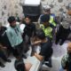 Puluhan pemuda saat diperiksa oleh petugas