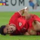 Momen Marcelino Ferdinand MERAUNG KESAKITAN Ketika Di Injak Pemain Irak. Kartu Kuning untuk pemain Irak