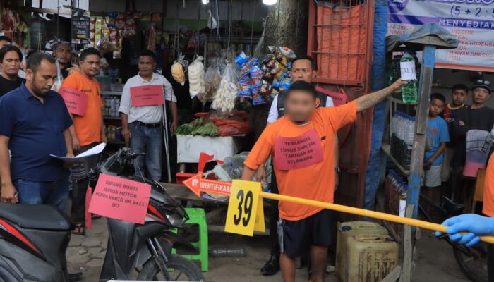 Tragedi Kabanjahe, Tiga Terduga Tersangka Pembunuh Wartawan Peragakan 57 Adegan Rekonstruksi