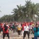 Bupati Sergai Ajak Masyarakat Hidup Sehat Lewat Senam Bersama di Alun Alun