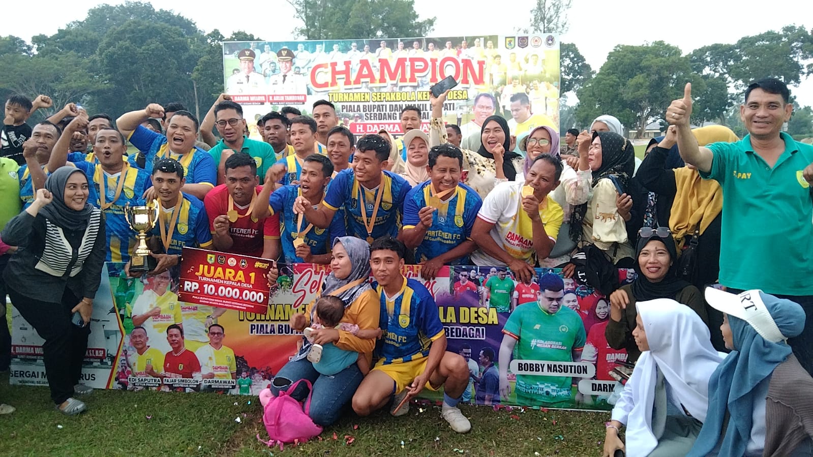 Teluk Mengkudu Juara Satu Turnamen Sepakbola Kades Sergai