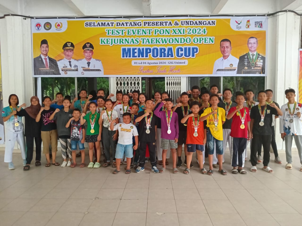Atlet KONI Pancur Batu Raih 45 Medali di Kejurnas Taekwondo Menpora Cup