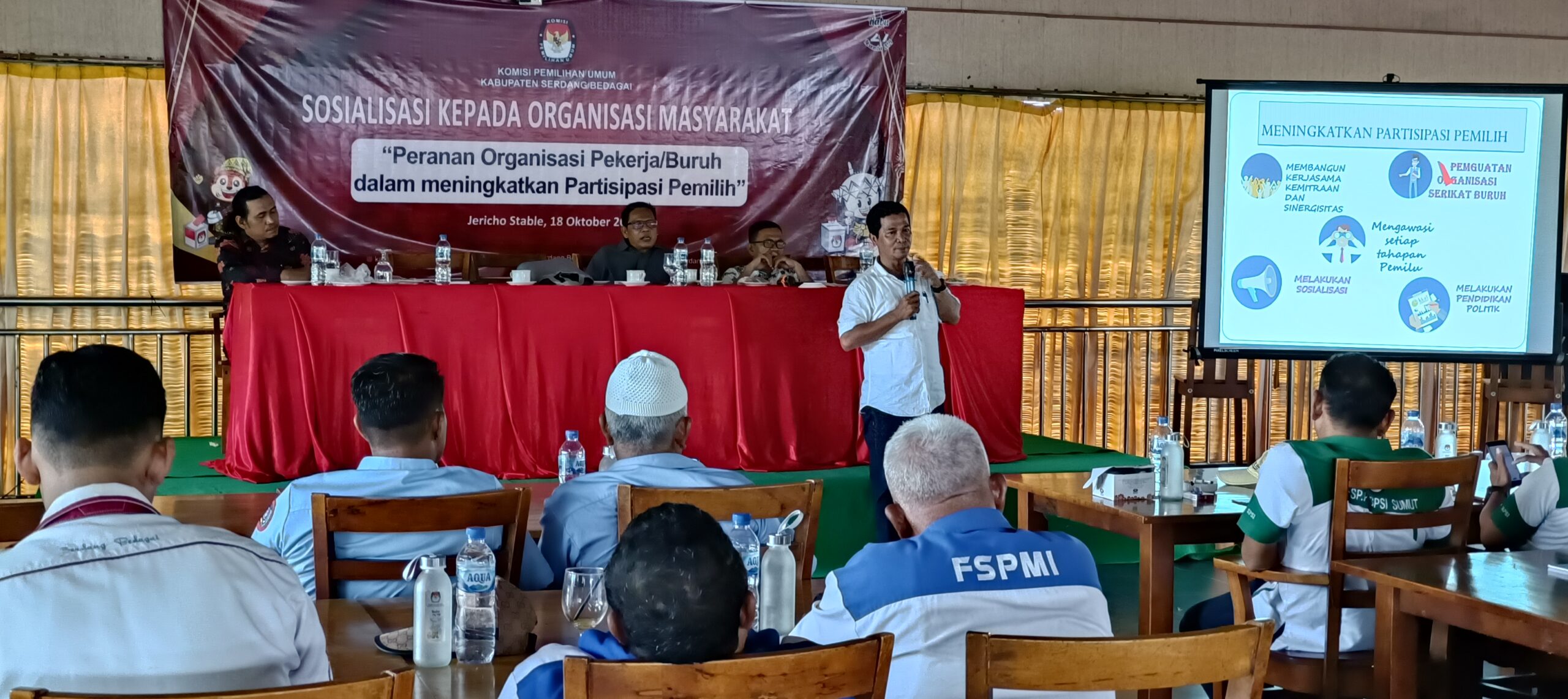 KPU Serdang Bedagai Ajak Buruh Sukseskan Pilkada 2024 Lewat Sosialisasi