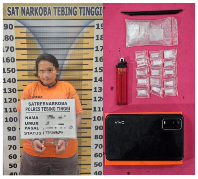 IRT Diamankan Sat Resnarkoba Polres Tebing Tinggi Beserta 15 Paket Sabu