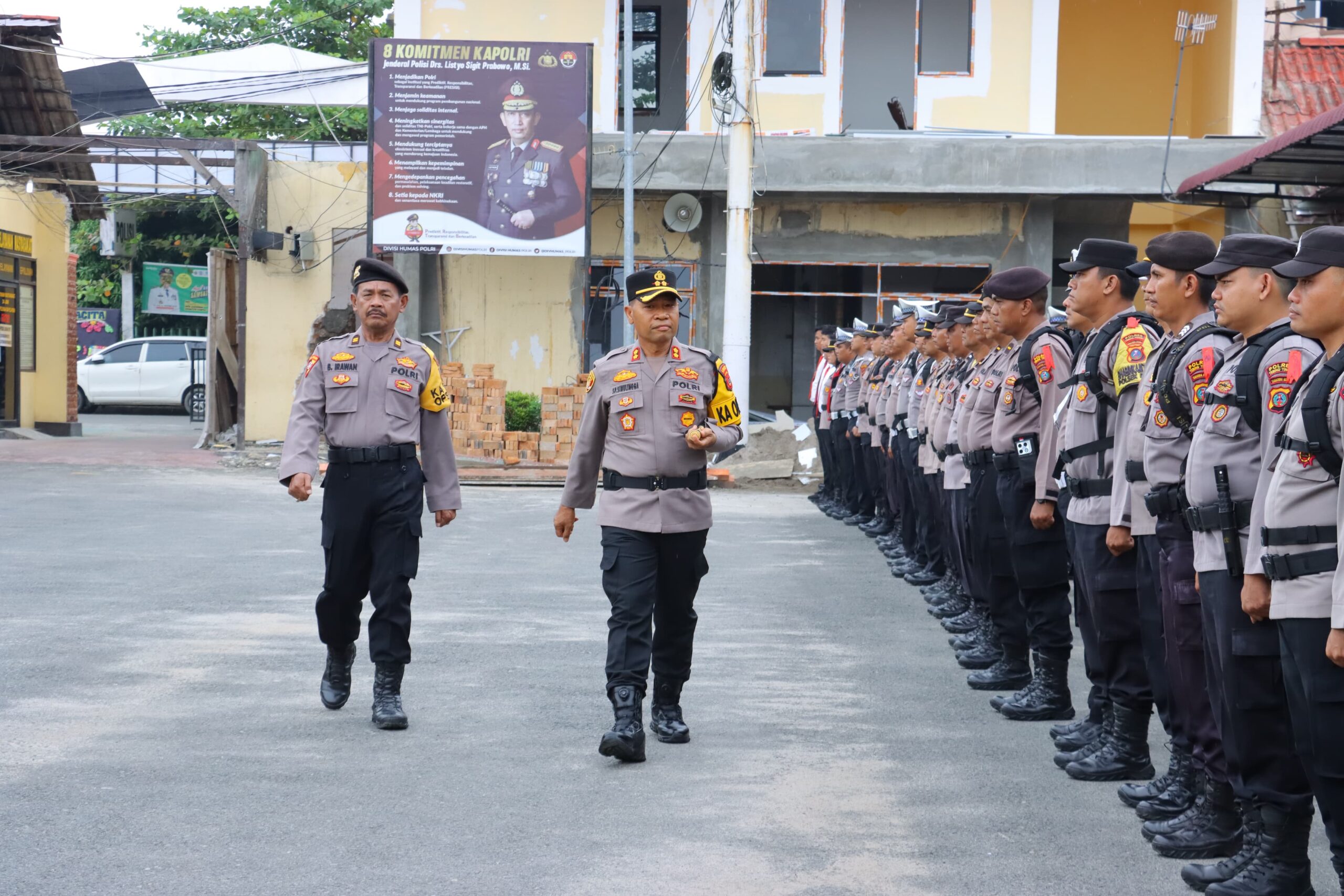 Kapolres Tebing Tinggi Pimpin Apel Operasi MPT 2024 Dalam Rangka Pengamanan TPS