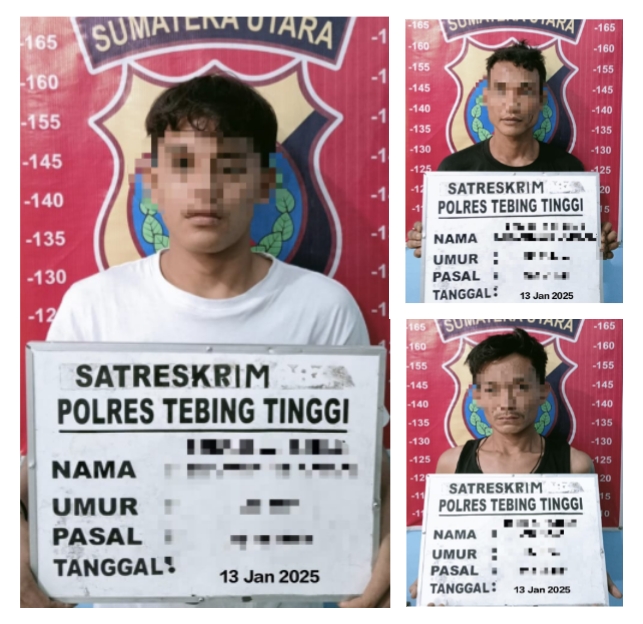 Curi Mesin Air, Sat Reskrim Polres Tebing Tinggi Ciduk Tiga Pelakunya