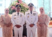 Bupati Serdang Bedagai H. Darma Wijaya bersama Istri Ny. Rosmaida Darma Wijaya dan Wabup Serdang Bedagai H. Adlin Tambunan bersama istri Ny. Aini Zetara Adlin Tambunan. (Intarta/intagram @Darmawijaya)