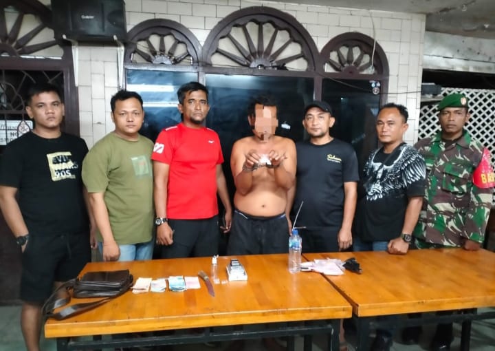 Tim Intelijen Kodim 0204/DS menangkap pengedar narkoba di Tanjung Beringin. (Intarta/Ist)