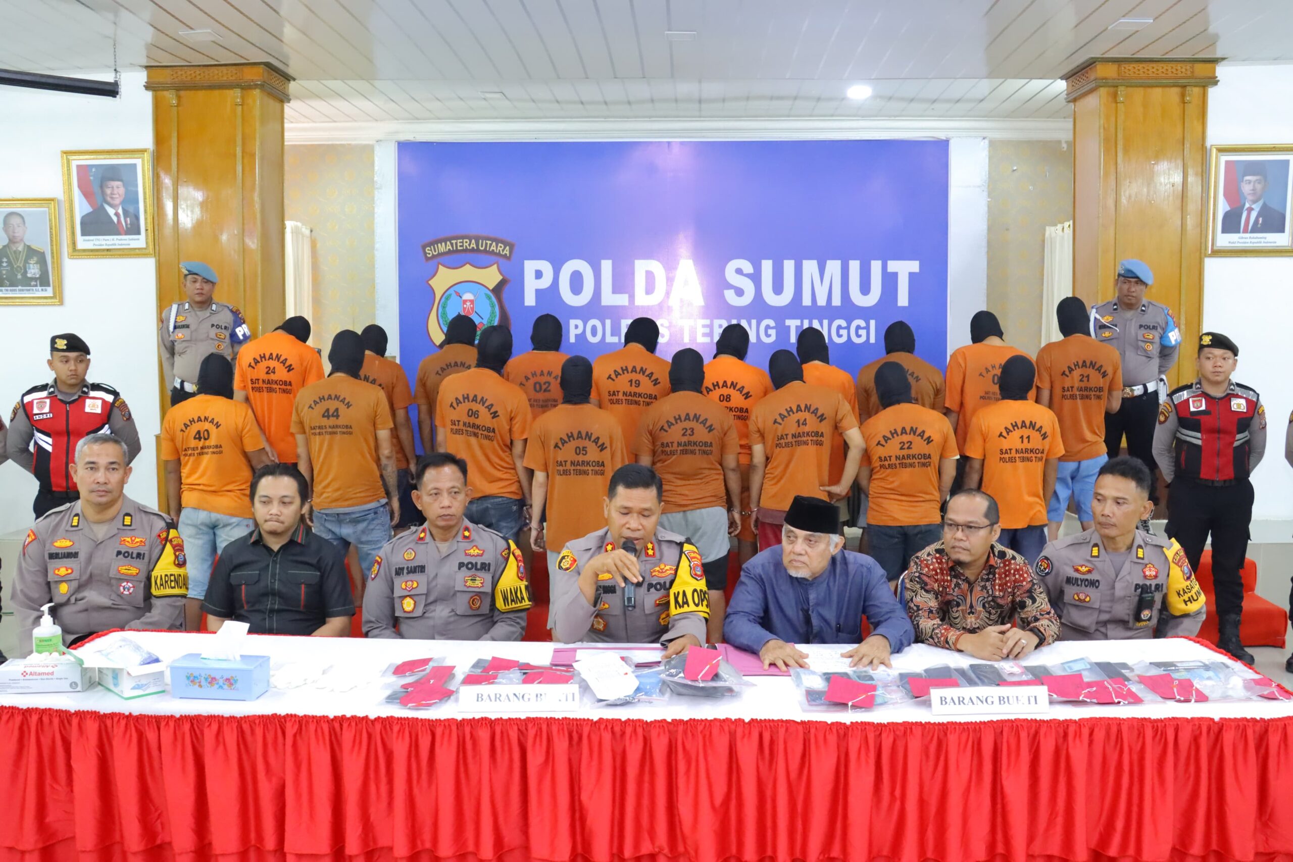 Disaksikan MUI, 70 Kasus Narkoba Diungkap Kapolres Tebing Tinggi Dalam Konferensi Pers