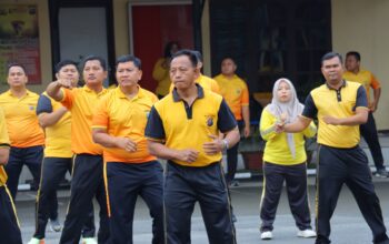 Jaga Kesehatan dan Kebugaran, Polres Tebing Tinggi Laksanakan Olahraga Bersama