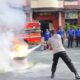 Bersama Dinas Damkar, Polres Tebing Tinggi Sosialisasi Pemadaman Api