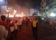 Sambut Ramadhan, Polres Tebing Tinggi Pengamanan Pawai Obor dan Doa Bersama