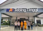 Polres Tebing Tinggi Sambangi Stasiun Kereta Api, Imbau Kamtibmas ke Penumpang