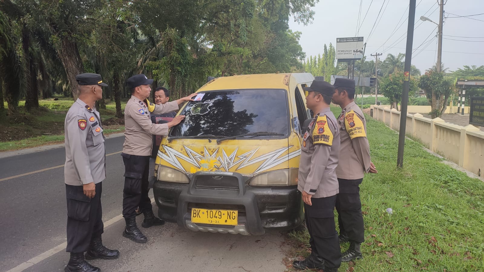 Jelang Mudik Lebaran, Polsek Padang Hulu Polres Tebing Tinggi Sosialisasi Hotline Mudik Polri 110
