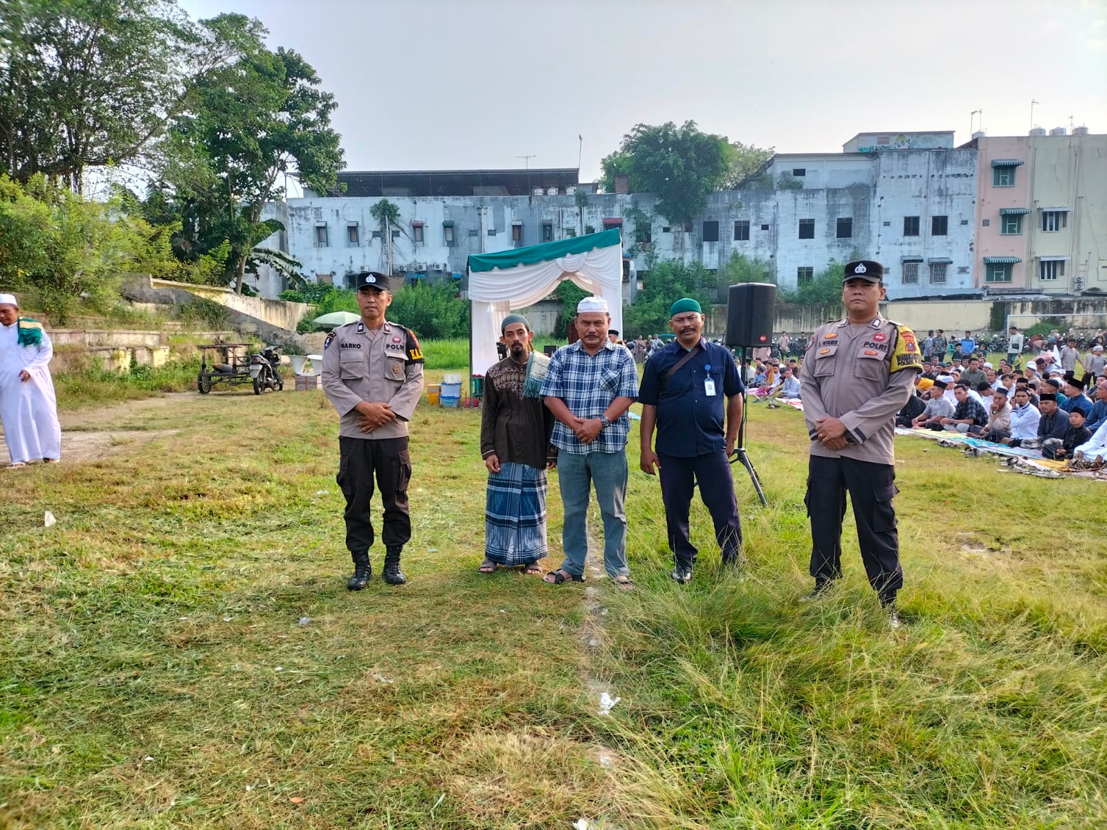 Polres Tebing Tinggi Beri Pengamanan Sholat Idul Fitri Majelis Ta'lim Ar-Rahman