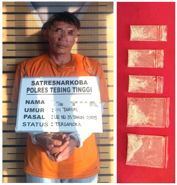 Kasus Sabu, Polres Tebing Tinggi Tangkap Pria Asal Langkat di Deblod Sundoro