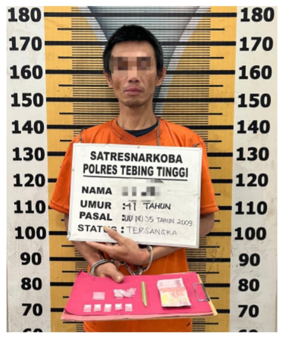 Pria Ini Ditangkap Sat Resnarkoba Polres Tebing Tinggi, Barbutnya 5 Paket Sabu Diamankan