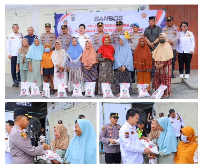Polres Tebing Tinggi dan Pokdar Kamtibmas Berbagi Pada Warga Kurang Mampu di Bulan Ramadhan
