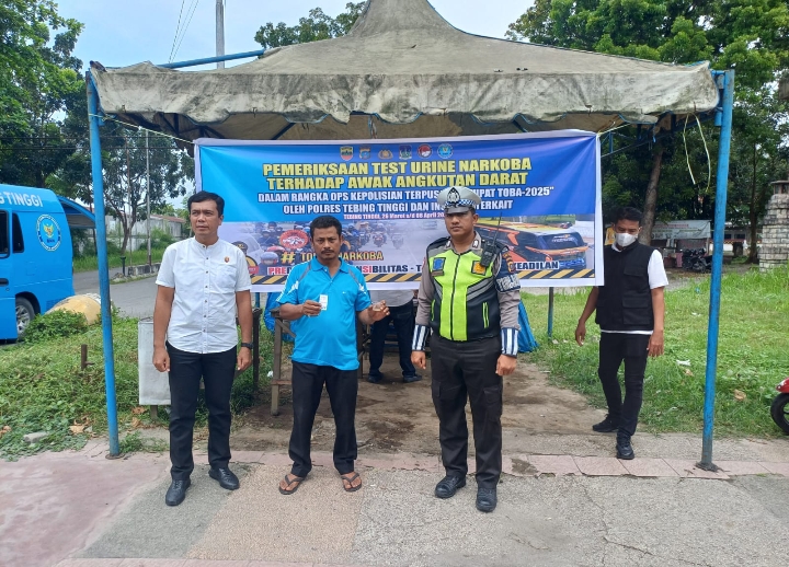 Ops Ketupat Toba 2025, Polres Tebing Tinggi Tes Urine Supir Angkutan Umum