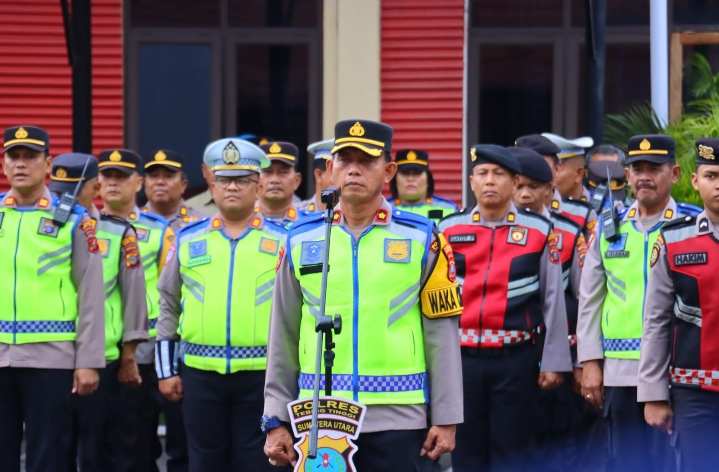 Polres Tebing Tinggi Gelar Apel Kesiapan Pengamanan Takbiran dan Sholat Ied 1446 H