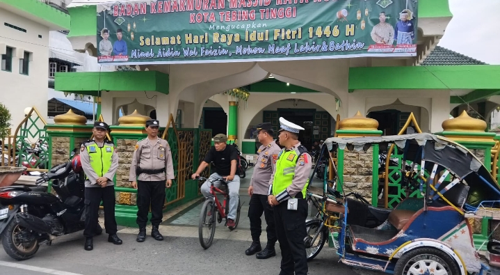 Polres Tebing Tinggi Jamin Keamanan Jamaah Selama Ibadah Sholat Idul Fitri