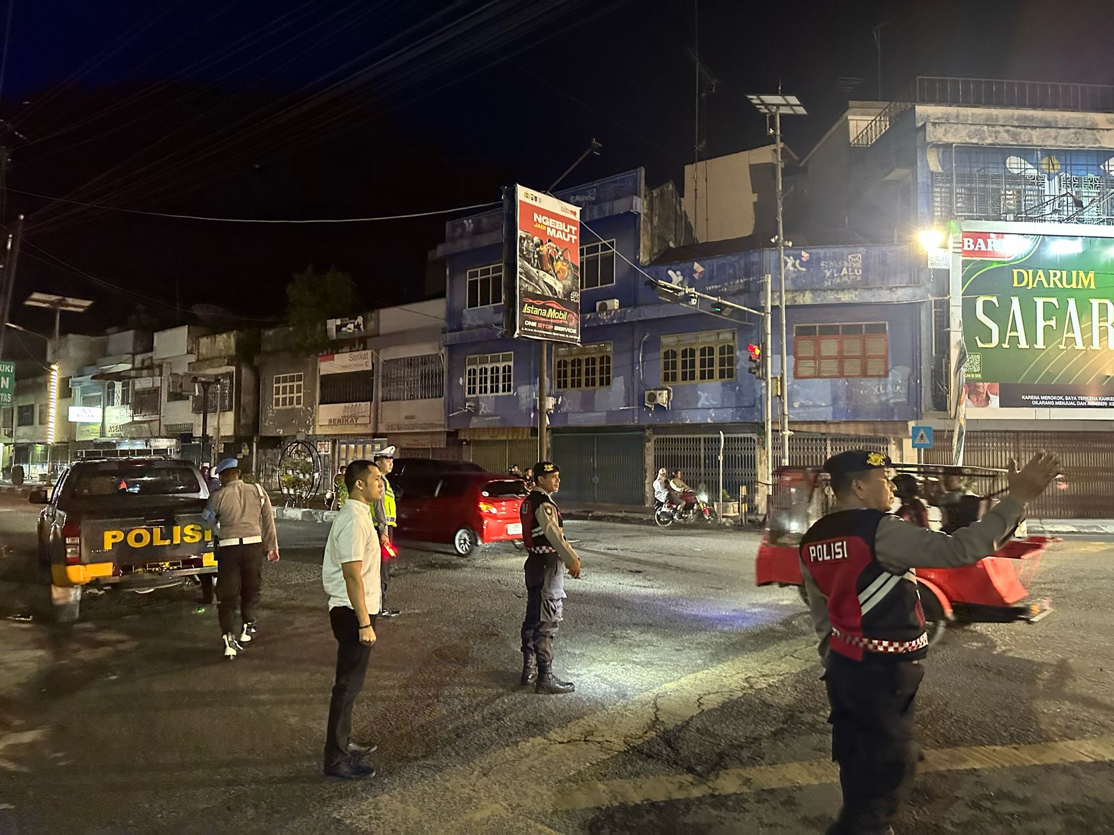 Polres Tebing Tinggi Patroli Blue Light, Ciptakan Keamanan di Tengah Malam