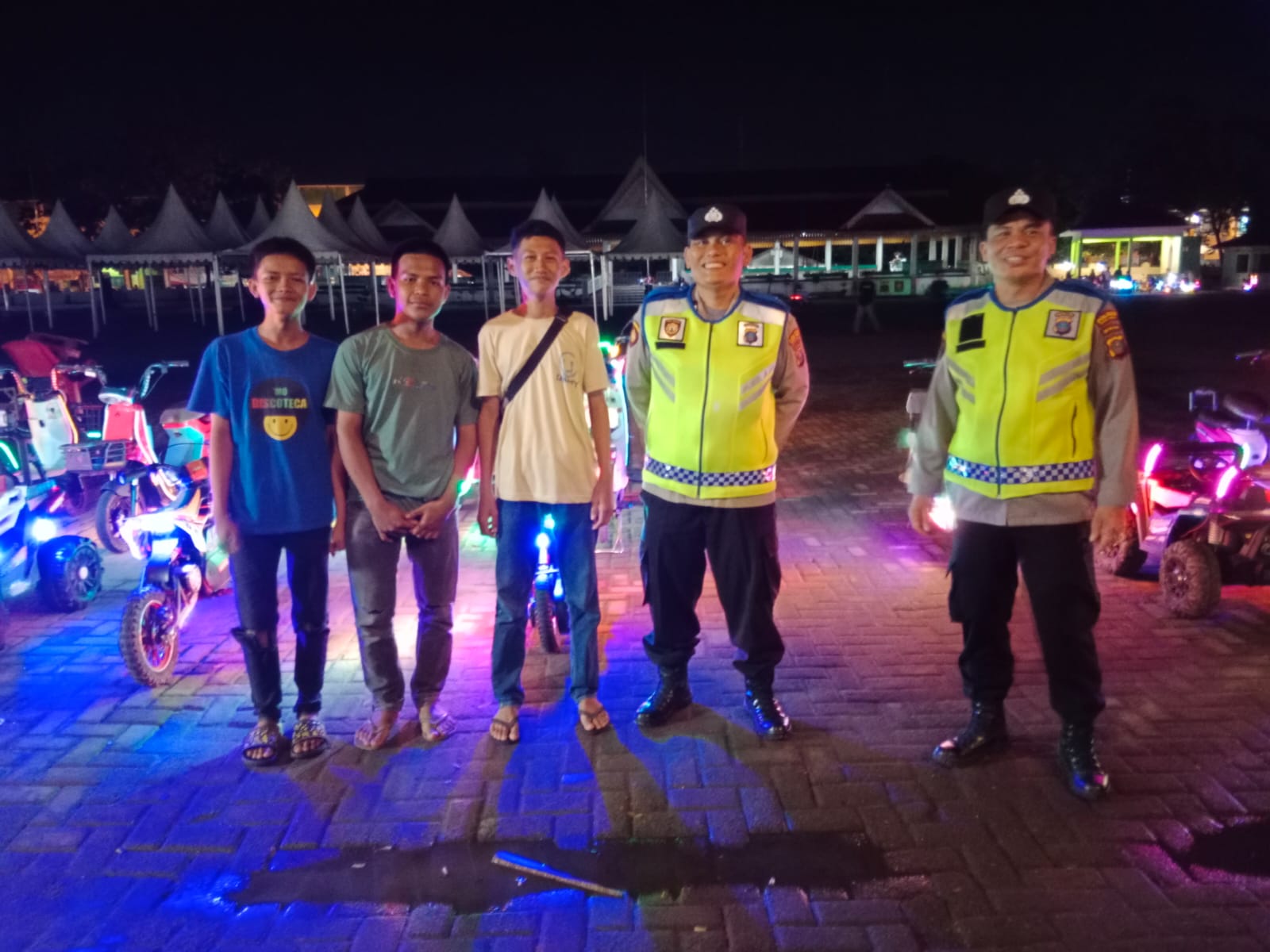 Polsek Padang Hilir Cegah Kejahatan dan Balap Liar Melalui Patroli Blue Light