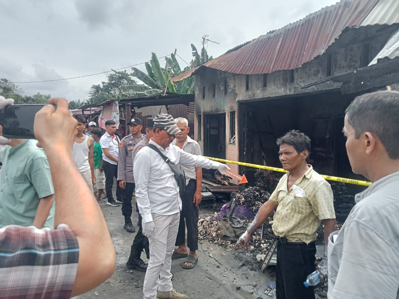 Akibat Percikan Api Mancis Sepmor dan Rumah Terbakar, Polres Tebing Tinggi Lakukan Penyelidikan
