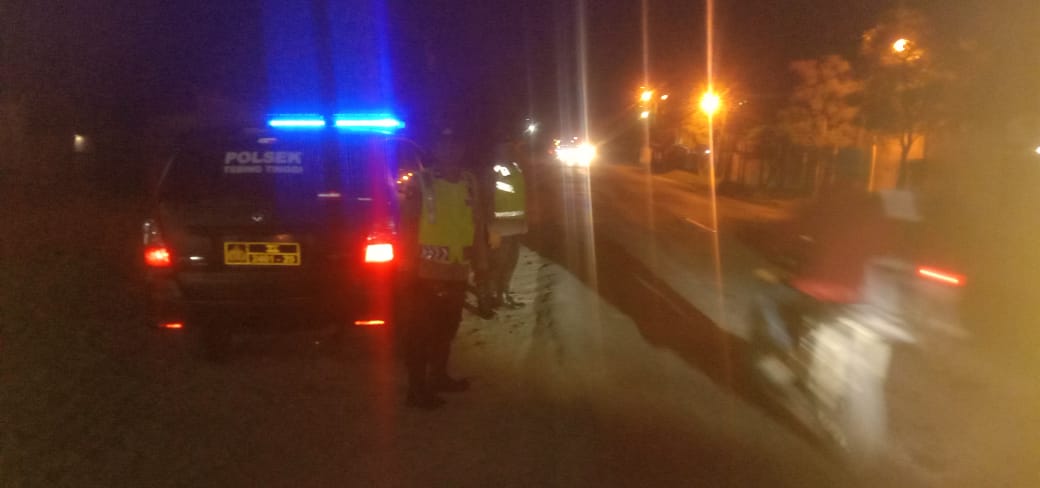 Polsek Tebing Tinggi Antisipasi 3C Lewat Patroli Blue Light di Wilayah Rawan