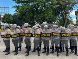 Jelang Hari Buruh, Polres Tebing Tinggi Simulasi Bersama Sat Brimob Guna Pengamanan Unjuk Rasa