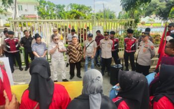 Aksi Damai Digelar SPMS Sergai, Polres Tebing Tinggi Kawal dan Beri Pengamanan Ketat