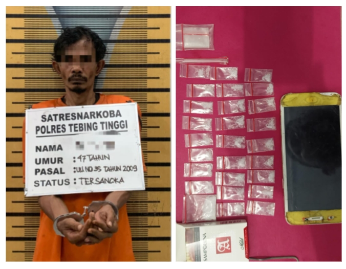 Rumah Pengedar Narkoba Digrebek Polres Tebing Tinggi, 27 Paket Sabu Siap Edar Disita Petugas