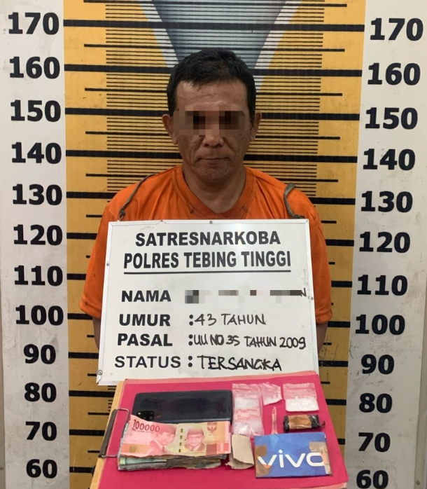 Dilaporkan Warga, Pelaku Narkoba Diciduk Polres Tebing Tinggi Beserta 2 Paket Sabu Sebagai Barang Bukti