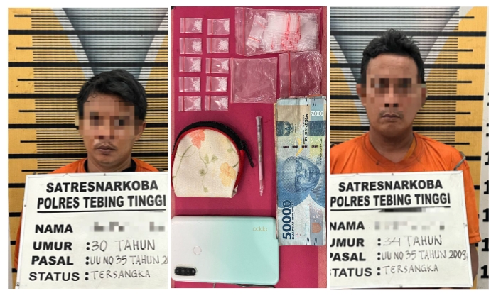 Dua Pengedar Sabu Ditangkap Polres Tebing Tinggi Dikebun Sawit Tanpa Perlawanan