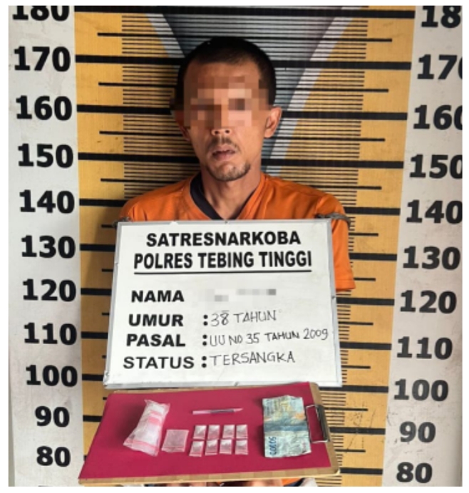 Pengedar Sabu Dibekuk Polres Tebing Tinggi di Jalan Dr. Hamka, BB 1,76 Gram Disita