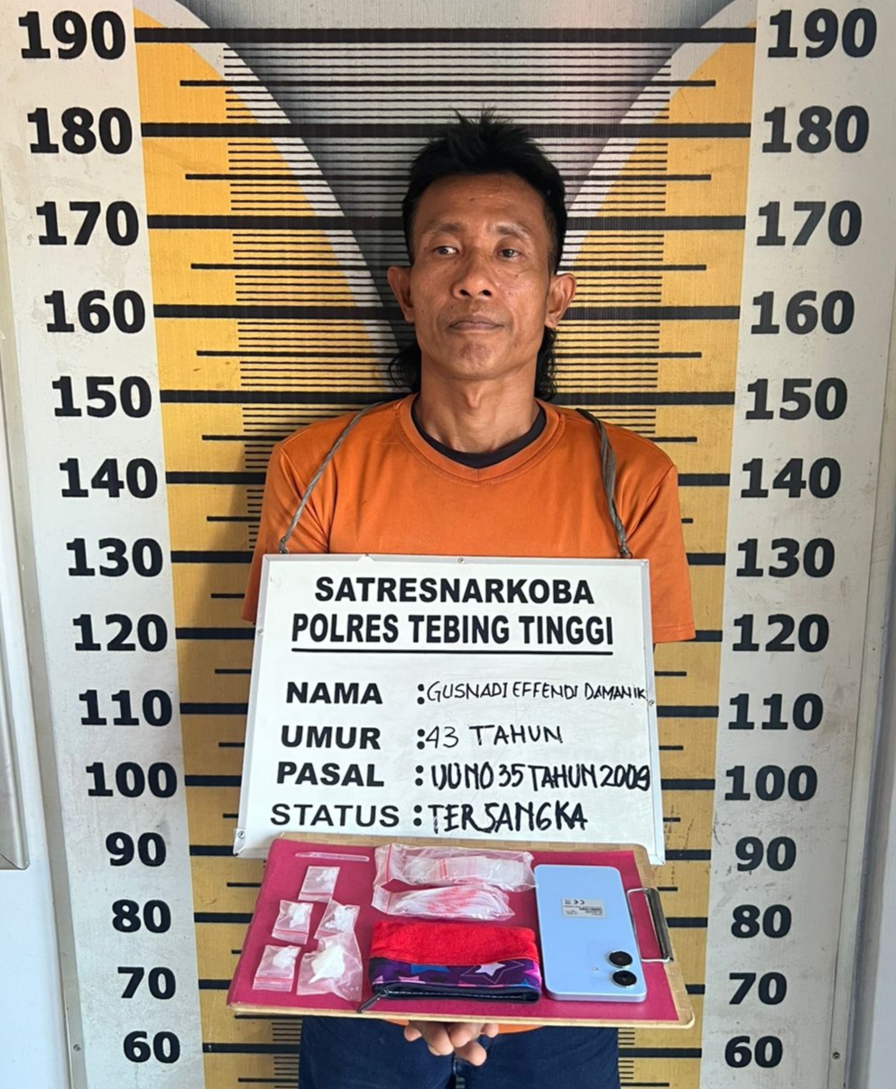 Residivis Narkoba Ditangkap Polres Tebing Tinggi, Barbut Sabu 9,04 Gram Disita