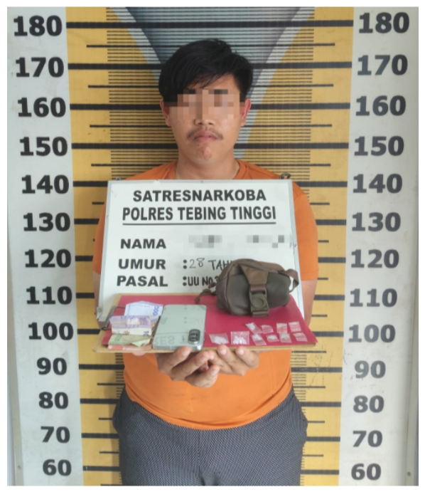 Pengedar Sabu Tertangkap Sat Resnarkoba Polres Tebing Tinggi, Barbut 10 Bungkus Sabu Disita