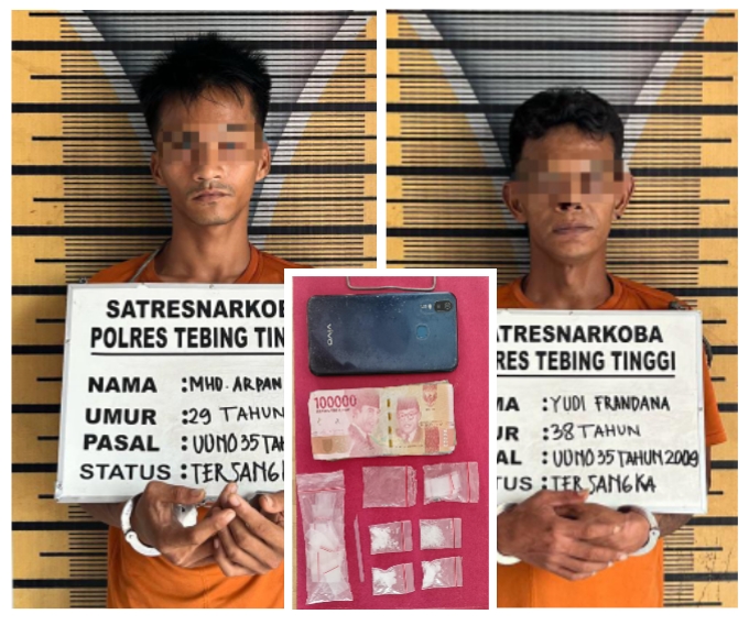 Dua Pemain Sabu Ditangkap Polres Tebing Tinggi di Pekarangan Rumah