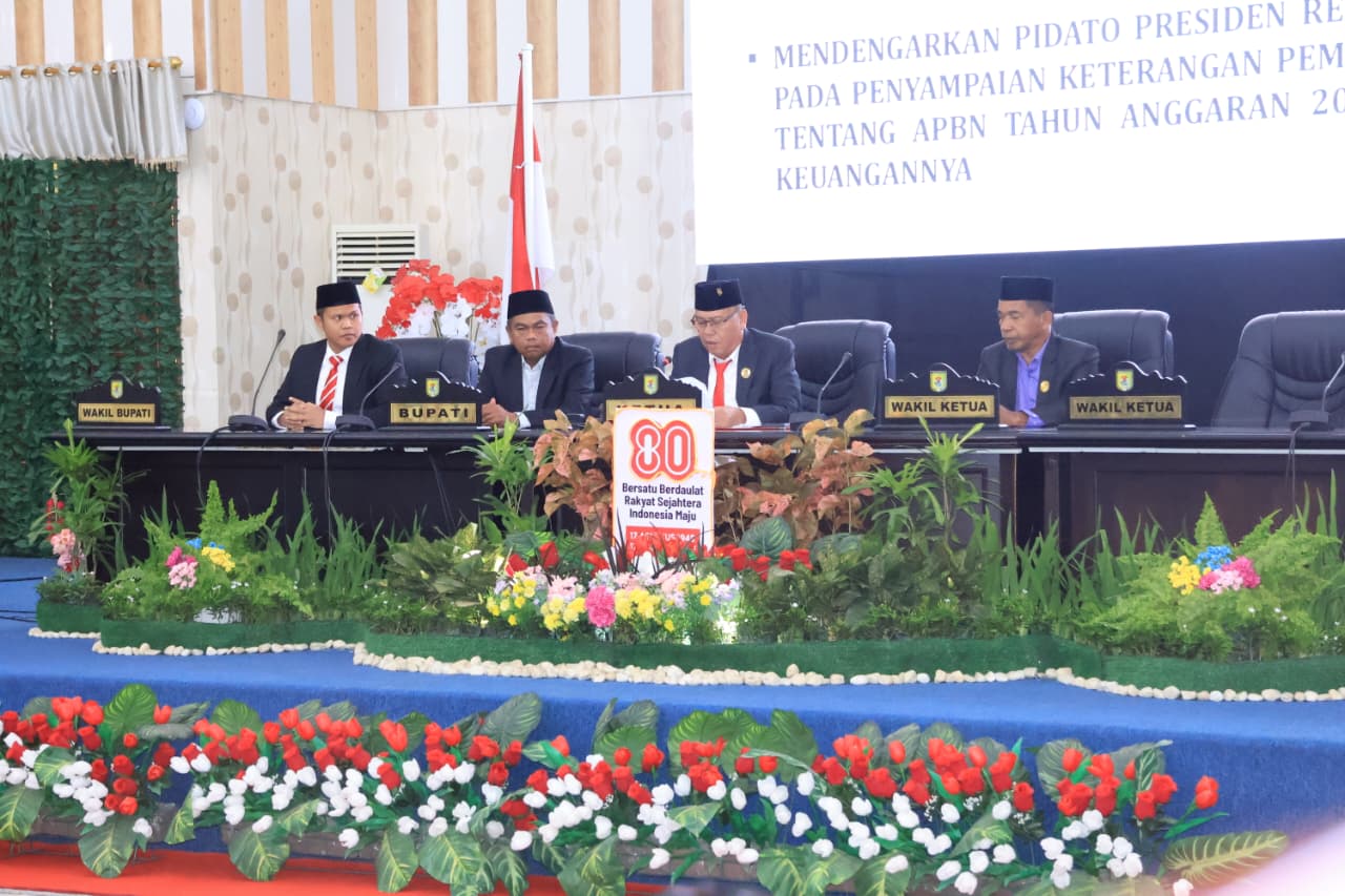Pemkab Sergai Ikuti Secara Virtual Pidato Kenegaraan Presiden RI Prabowo Subianto dalam HUT Ke-80 RI