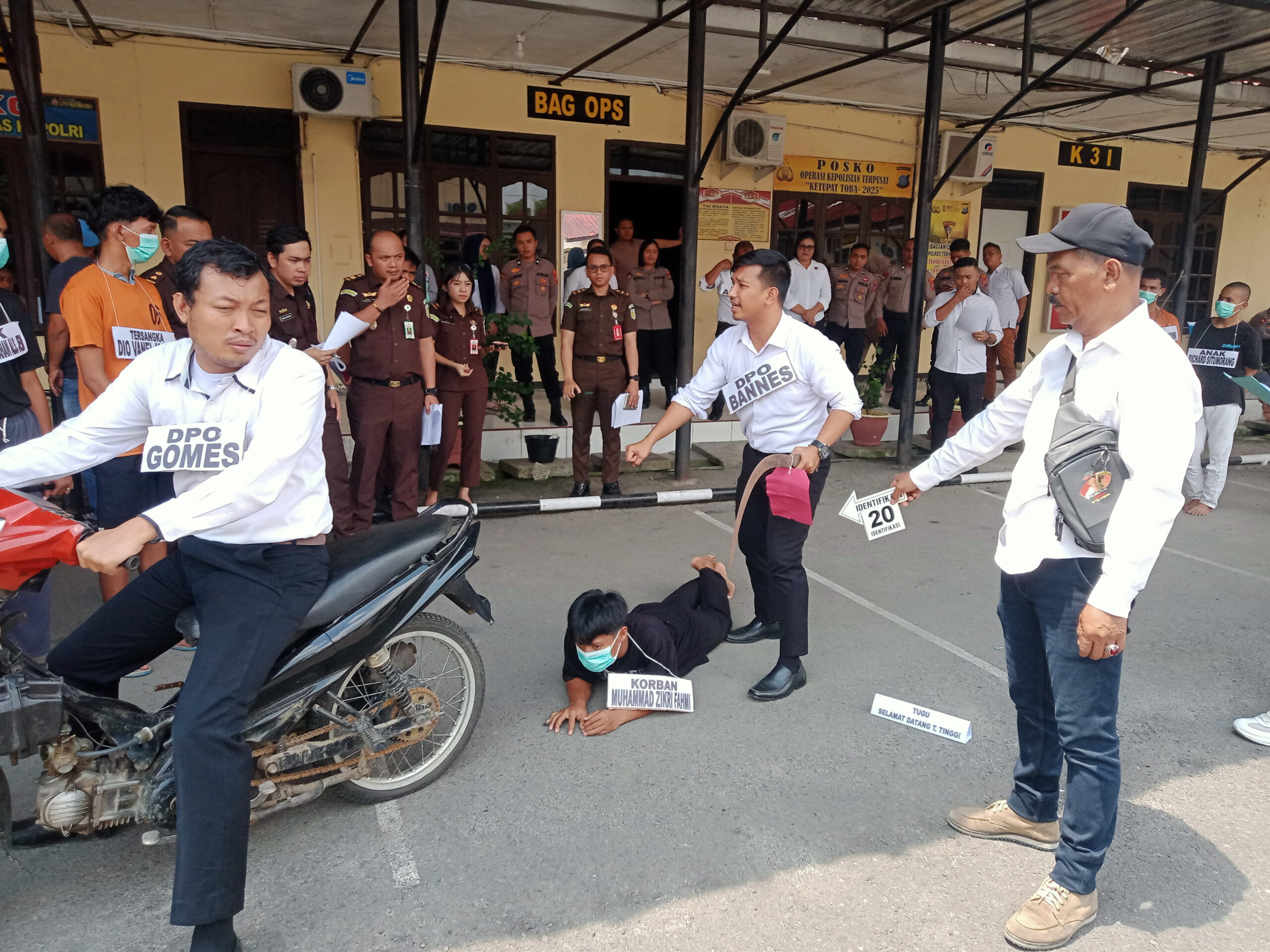 Rekonstruksi Kasus Tawuran dan Penganiayaan Geng Motor Digelar Sat Reskrim Polres Tebing Tinggi
