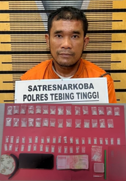 63 Paket Sabu Gagal Edar, Polres Tebing Tinggi Ringkus Pengedarnya di Desa Binjai Sergai