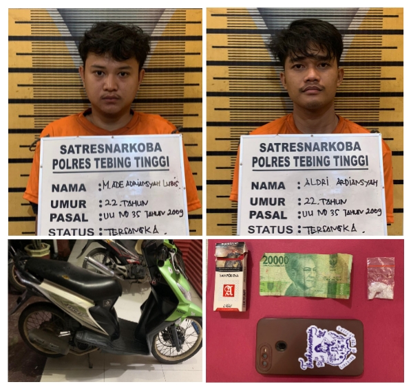 Dua Pemuda Kedapatan Bawa Sabu Diringkus Satresnarkoba Polres Tebing Tinggi