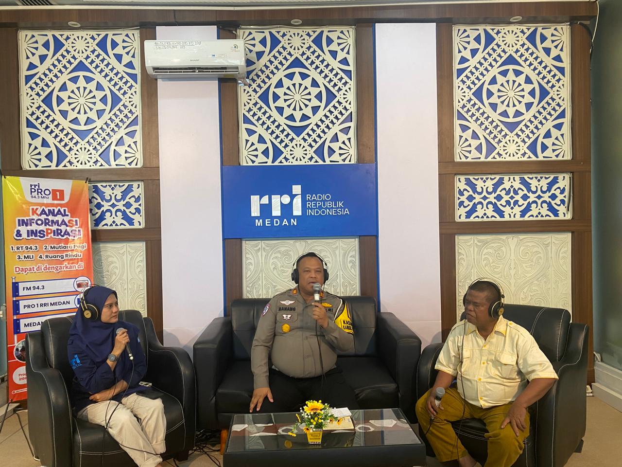 Dialog Aspirasi Sumut, Kasat Lantas Polres Tebing Tinggi Jadi Narasumber di RRI Pro 1 Medan