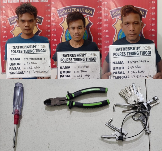 Baterai Lithium Milik Indosat Dicuri, Polres Tebing Tinggi Tangkap Kawanan Pelakunya