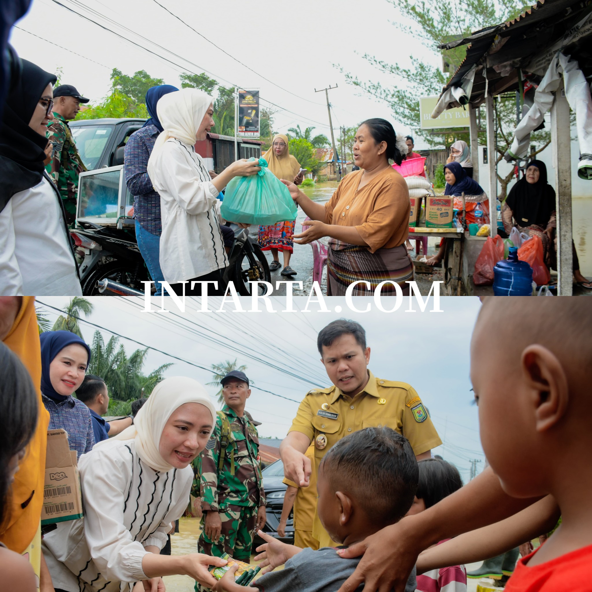 Ketua GOPTKI dan DWP Sergai Turun Bagikan Makanan, Warga: Alhamdulillah Kami Tak Kelaparan.