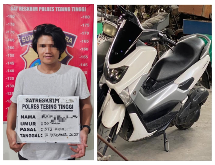 Pelaku Penggelapan Sepeda Motor Diamankan Polres Tebing Tinggi