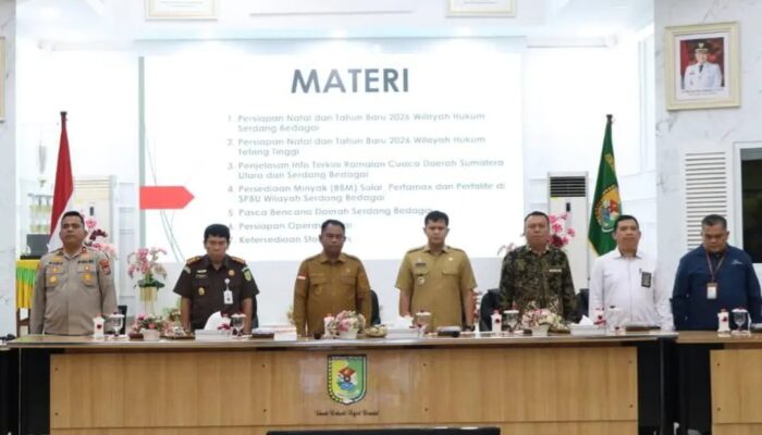 Ketua DPRD Sergai Hadiri Rapat Forkopimda Bahas Persiapan Nataru dan Penanganan Pasca Bencana.