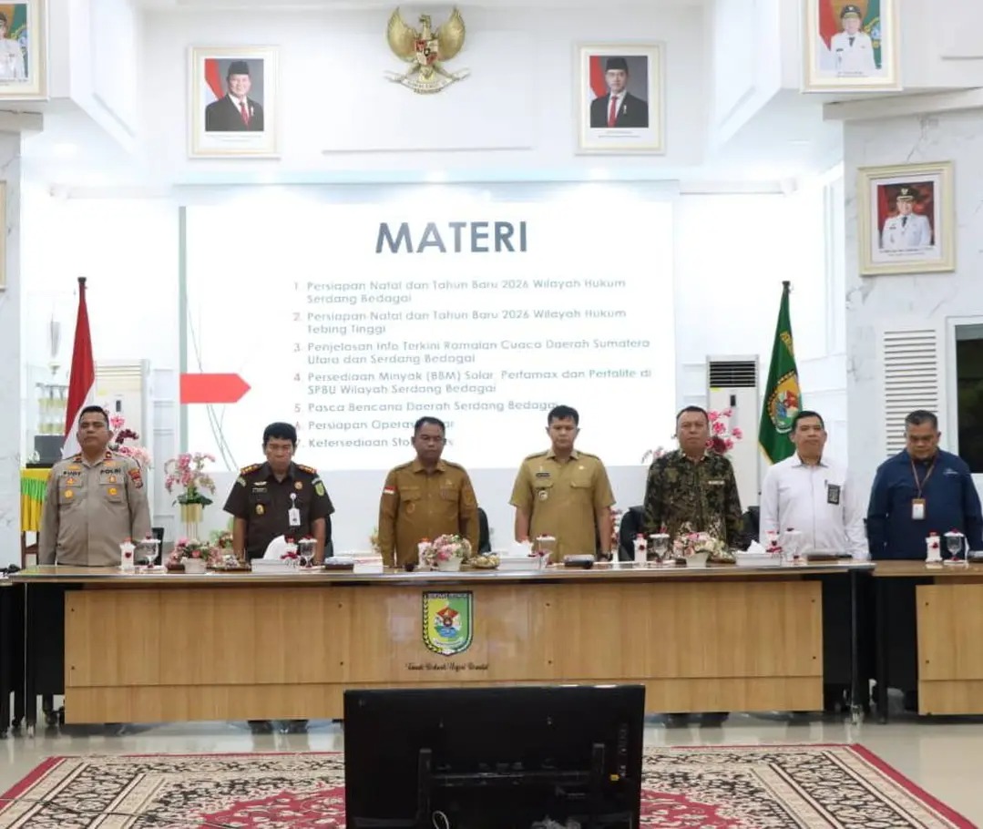 Ketua DPRD Sergai Hadiri Rapat Forkopimda Bahas Persiapan Nataru dan Penanganan Pasca Bencana.