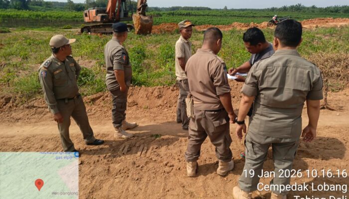 Satpol PP Sergai Terbitkan Surat Penghentian Sementara Galian C di Areal Kebun Tanah Raja